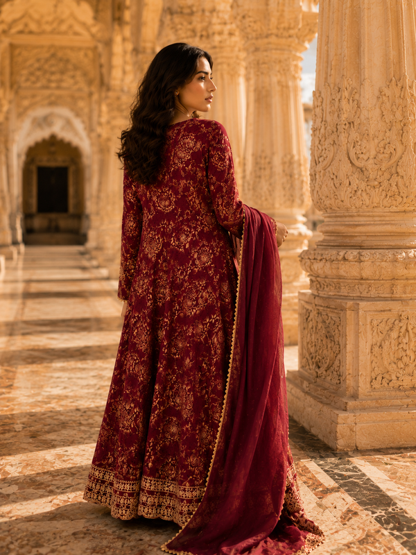 Women's Printed Berlin Anarkali Kurta Set