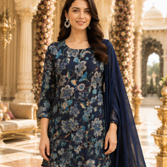 Women's Printed Berlin Kurta Sharara Set with Dupatta