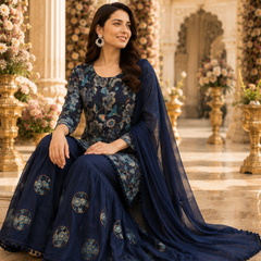 Women's Printed Berlin Kurta Sharara Set with Dupatta