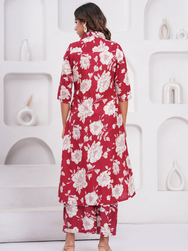 Women's Floral Printed Rayon Co-Ord Set