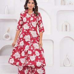 Women's Floral Printed Rayon Co-Ord Set