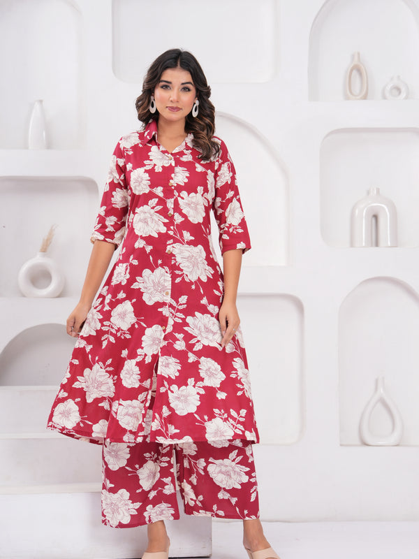 Women's Floral Printed Rayon Co-Ord Set