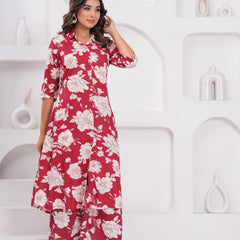 Women's Floral Printed Rayon Co-Ord Set