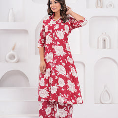 Women's Floral Printed Rayon Co-Ord Set