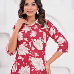 Women's Floral Printed Rayon Co-Ord Set