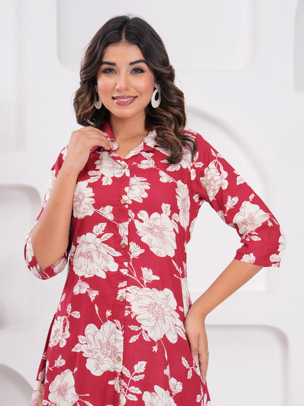 Women's Floral Printed Rayon Co-Ord Set