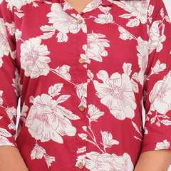 Women's Floral Printed Rayon Co-Ord Set