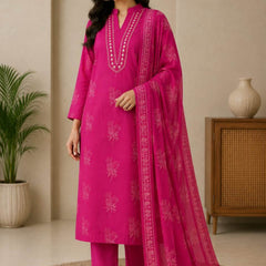 Women's Printed Cotton Ethnic Suit Set