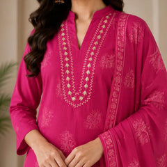 Women's Printed Cotton Ethnic Suit Set